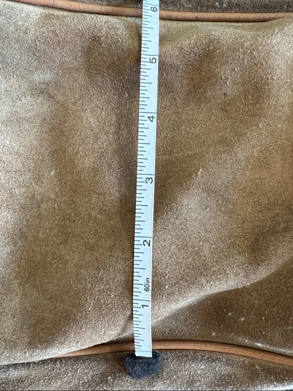 Brown Suede Shoulder Bag with Leather Trim - Picture 6 of 9